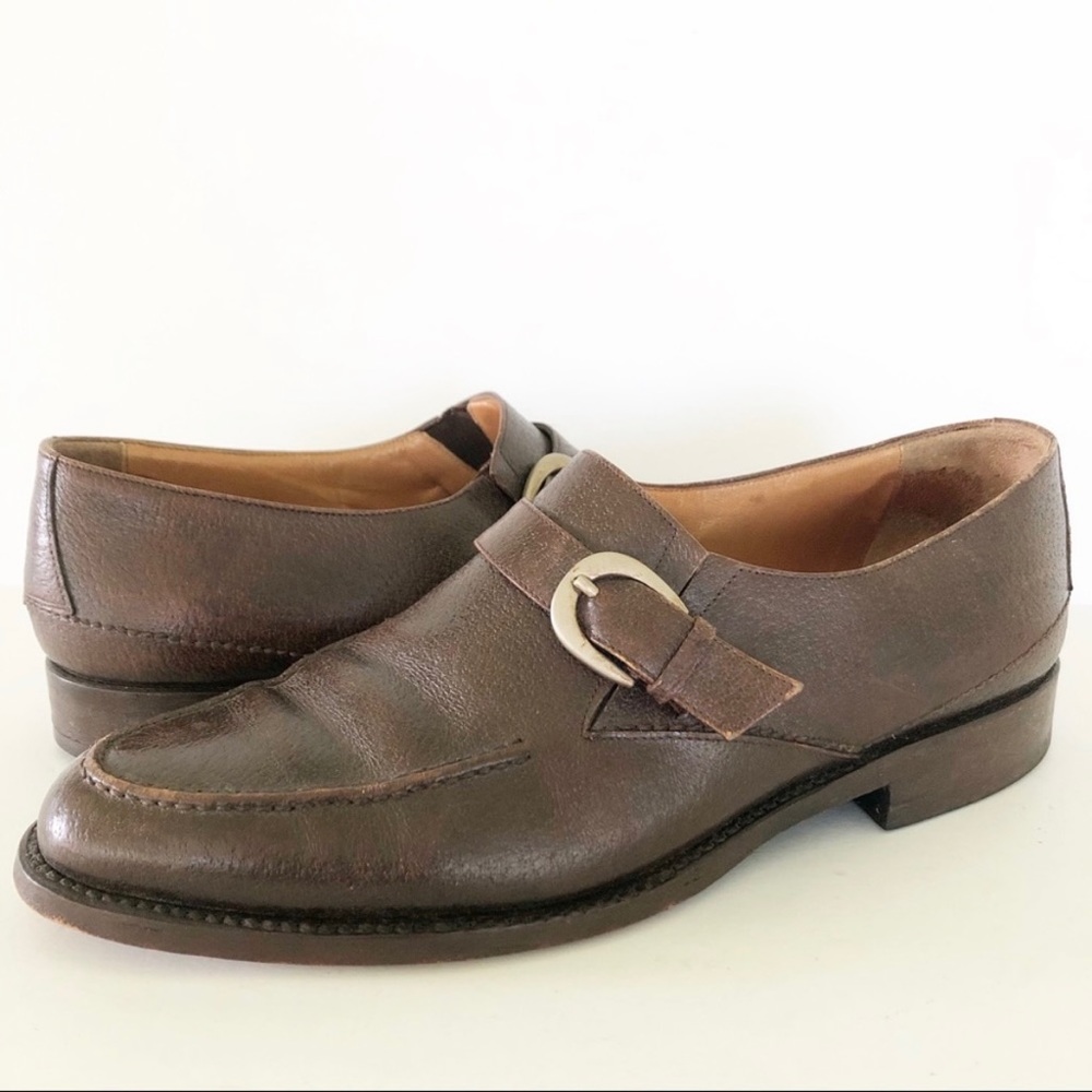 Bally Vicolo Italian Brown Leather Vintage Slip On Luxury Loafers